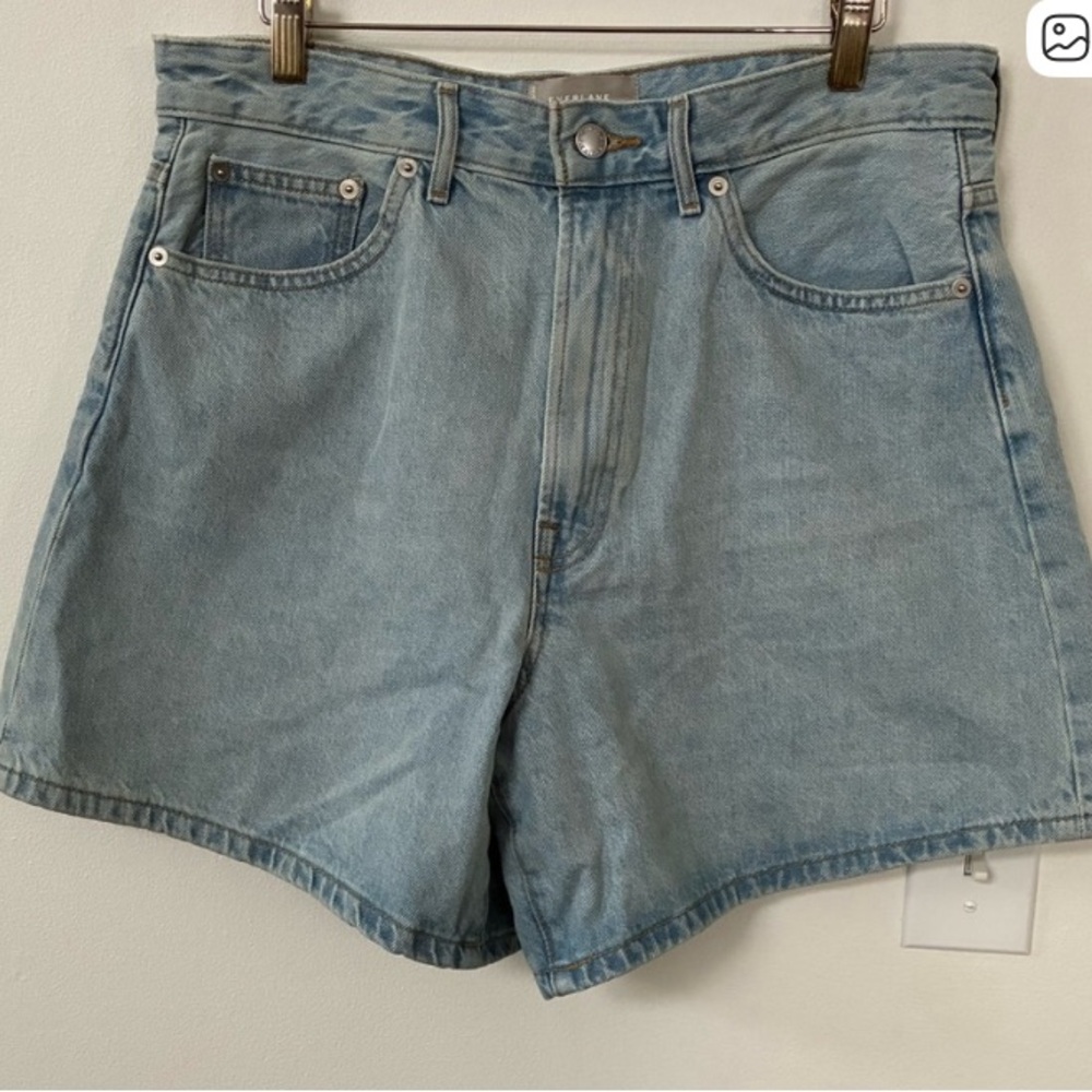Everlane Light Blue High-Rise Denim Jean Shorts